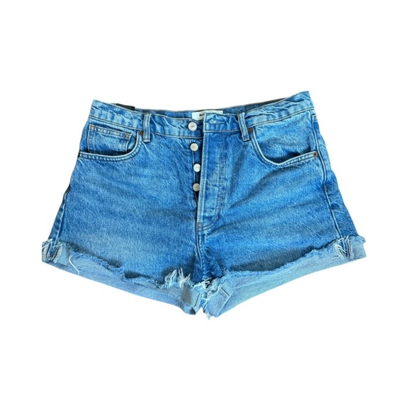 Reformation Charlie High Waisted Denim Shorts with rolled cuff, size 28 - Picture 4 of 8